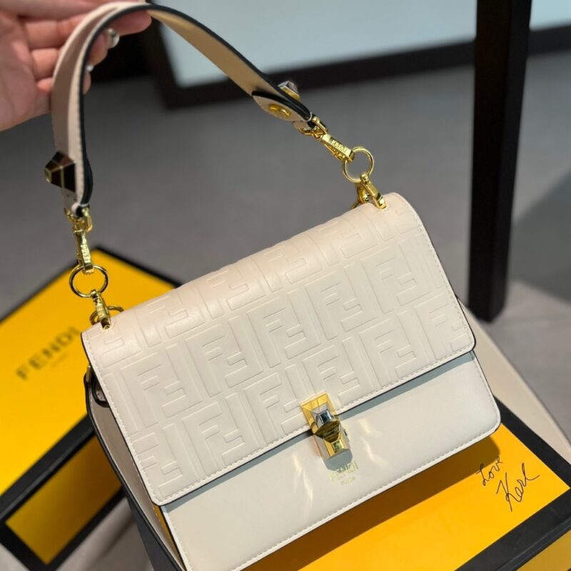 Alternative view of Fendi Logo Embossed Kan I White 24Cm