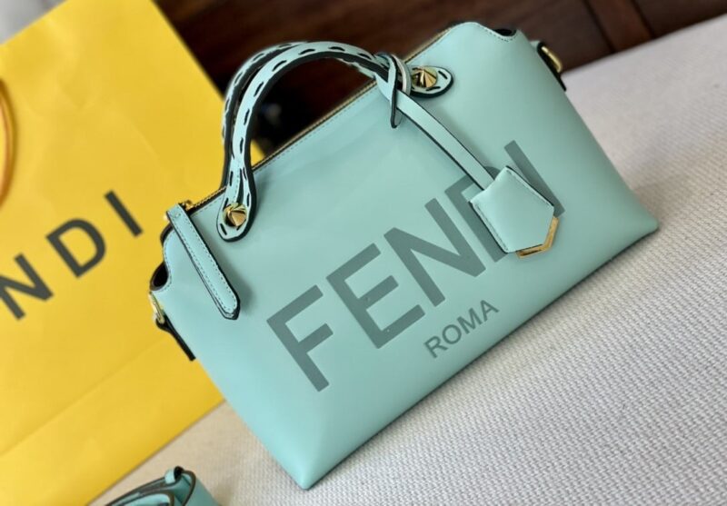 Alternative view of Fendi By The Way Medium Leather Boston Bag Blue 27Cm