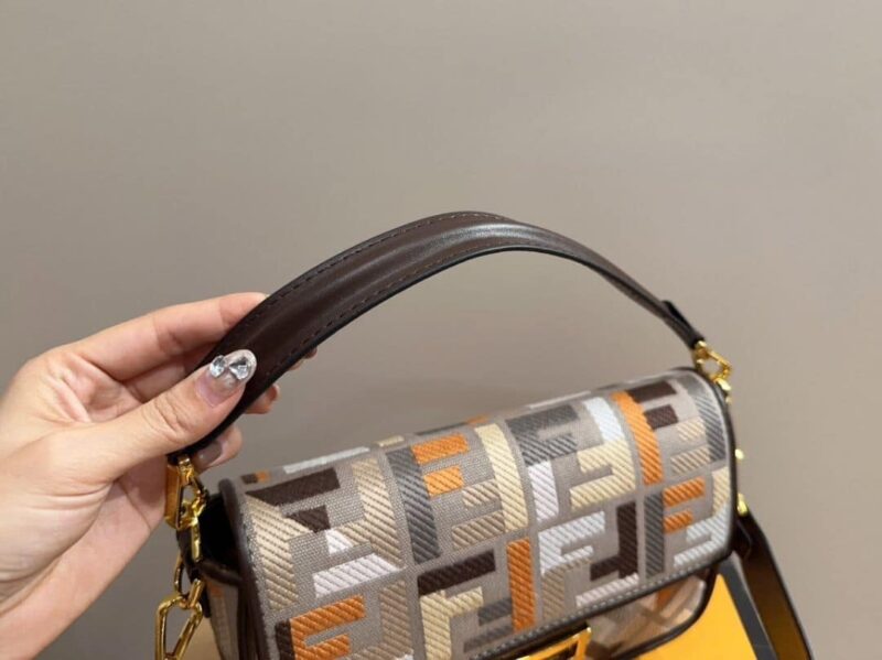Alternative view of Fendi Baguette Multicolor Canvas Bag With Ff Embroidery 25Cm 8Br600Anh4F1Mql
