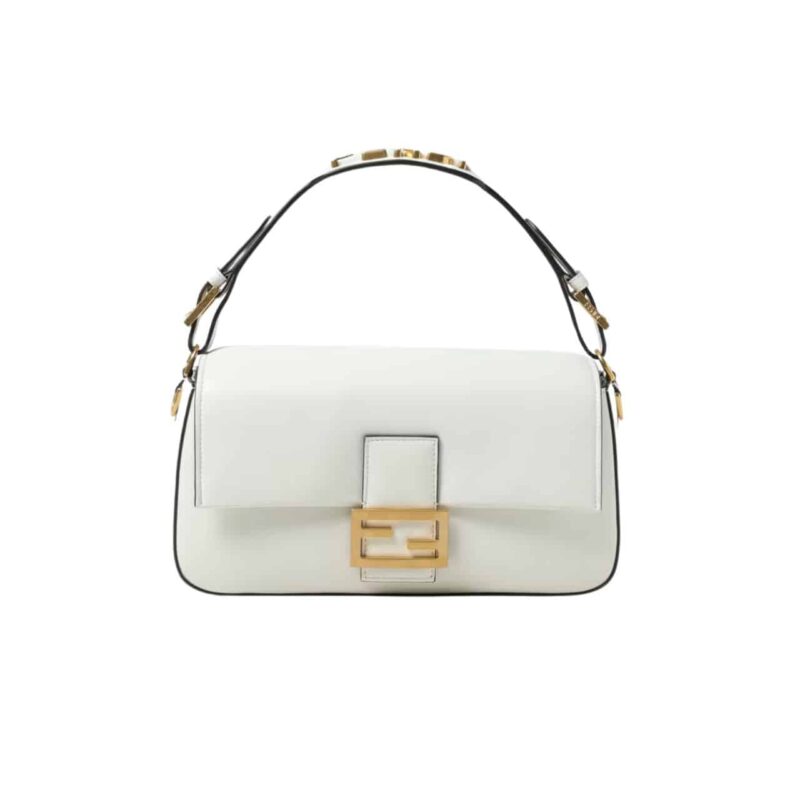 Fendi Baguette Bag White Leather 27Cm 8Br822Apg6