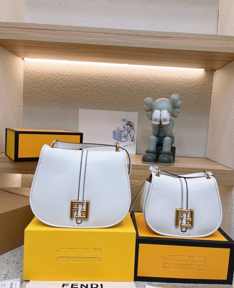 Alternative view of Fendi C’Mon Mini White Leather Bag 20Cm 8Bs082Aq0Lf1550