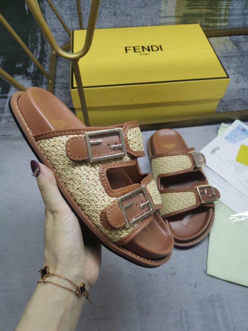 Alternative view of Fendi Feel Leather Sandals Brown 8X8326Ao0Df1Lr0