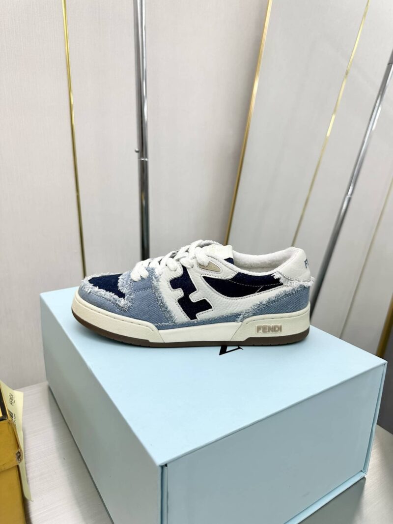 Alternative view of Fendi Match Suede Low Tops Denim Blue 7E1495Amf1F1Jid