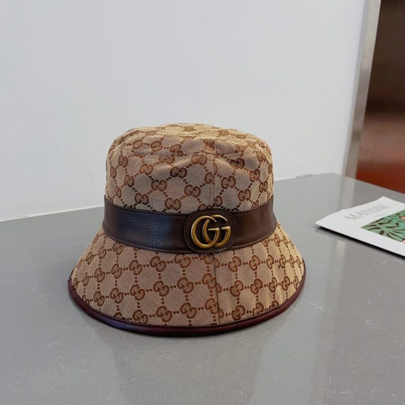 Alternative view of Gucci Canvas Bucket Hat With Double G Brown 576587 4Hg62 2564