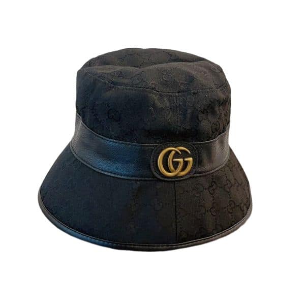 Gucci Canvas Bucket Hat With Double G Black 576587 4Hg53 1060