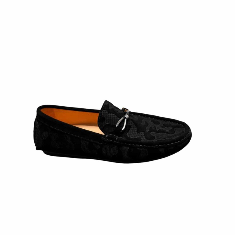Louis Vuitton Leather Loafers For Men Silver Hardware Black