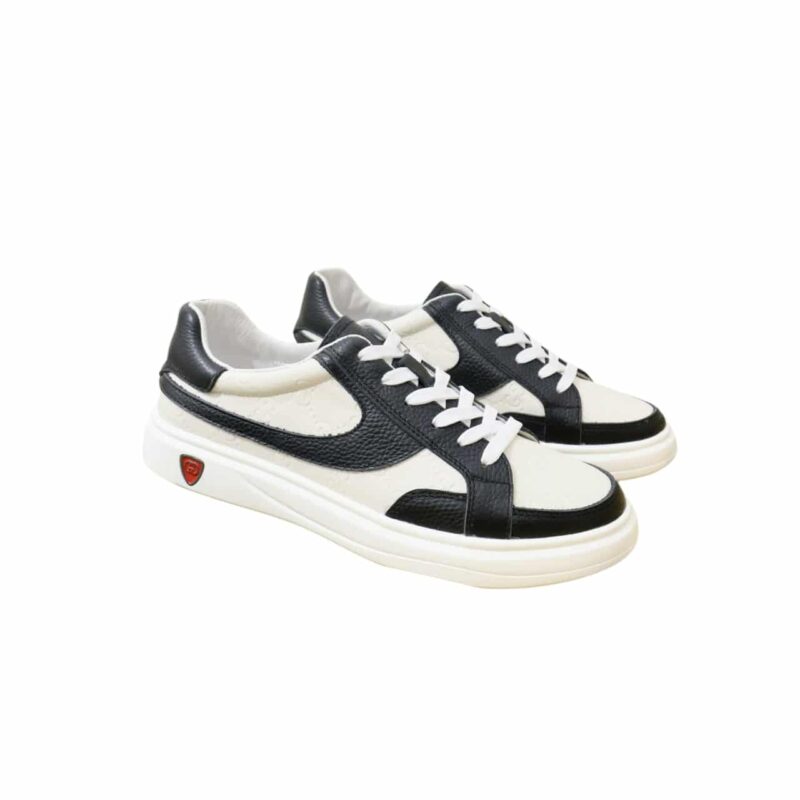 Gucci Gg Men'S Sneakers Leather Black And White