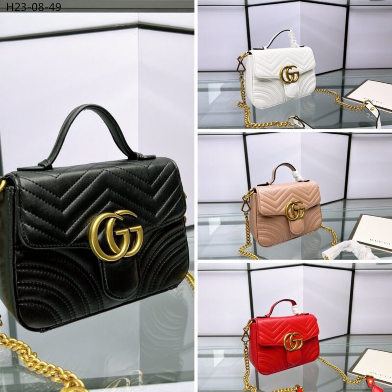 Alternative view of Gucci Gg Marmont Mini Top Handle Bag White 20Cm ‎547260 Dtdit 9022