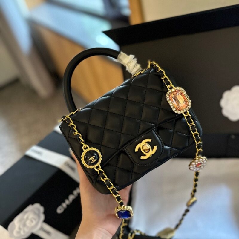 Alternative view of Chanel Mini Flap Bag With Top Handle Bijoux Chain Black 18Cm As4370 B16910 94305