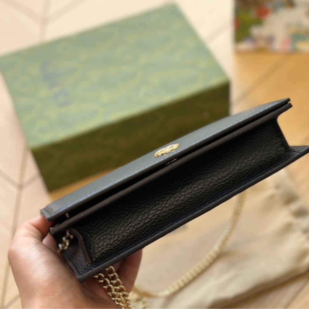 Gucci Gg Marmont Wallet On Chain Black Leather 20Cm 497985 Cao0G 1000 - Image 6