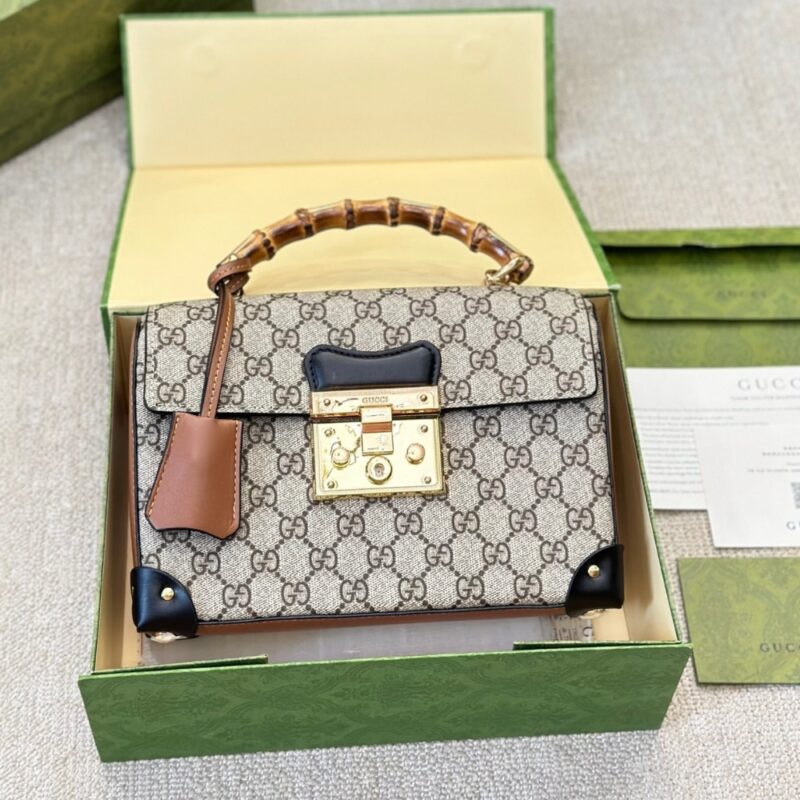 Alternative view of Gucci Padlock Bamboo Handle Gg Supreme Handbag 25Cm