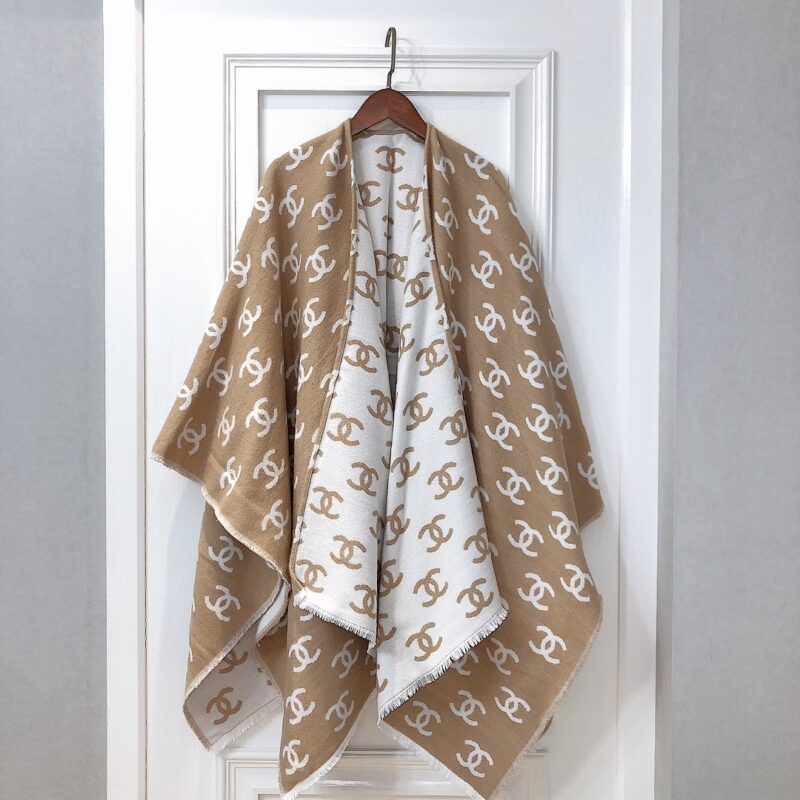 Alternative view of Chanel Cc Logo Camellia Scarf Beige