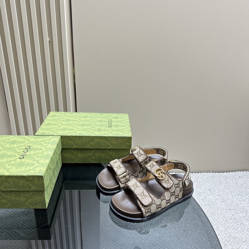 Alternative view of Gucci Double G Sandal Beige And Ebony 771575 G1730 9755