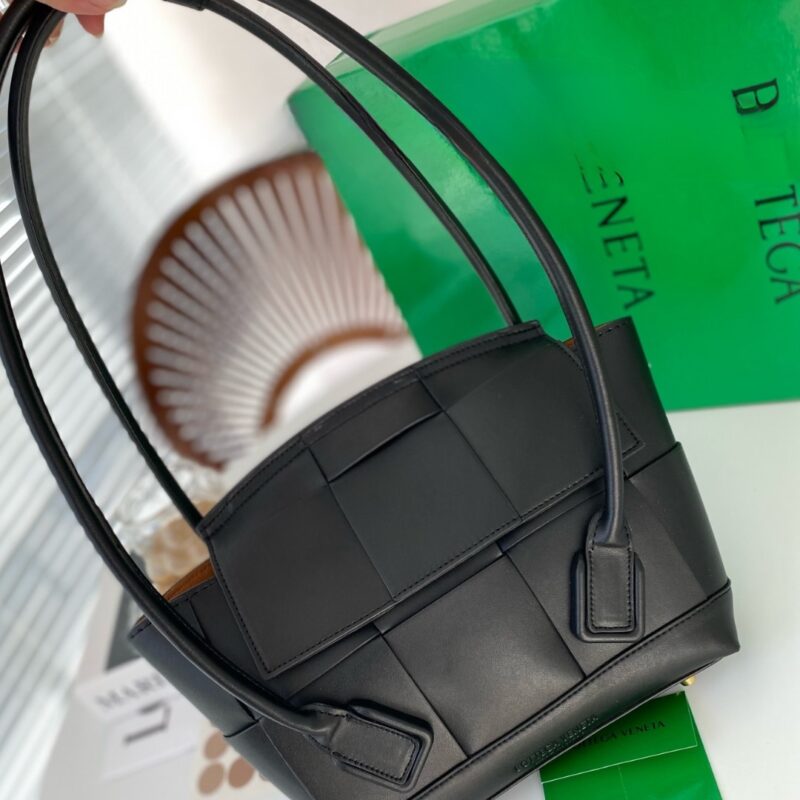 Alternative view of Bottega Veneta Arco Handbag Intrecciato Leather In Black 20Cm