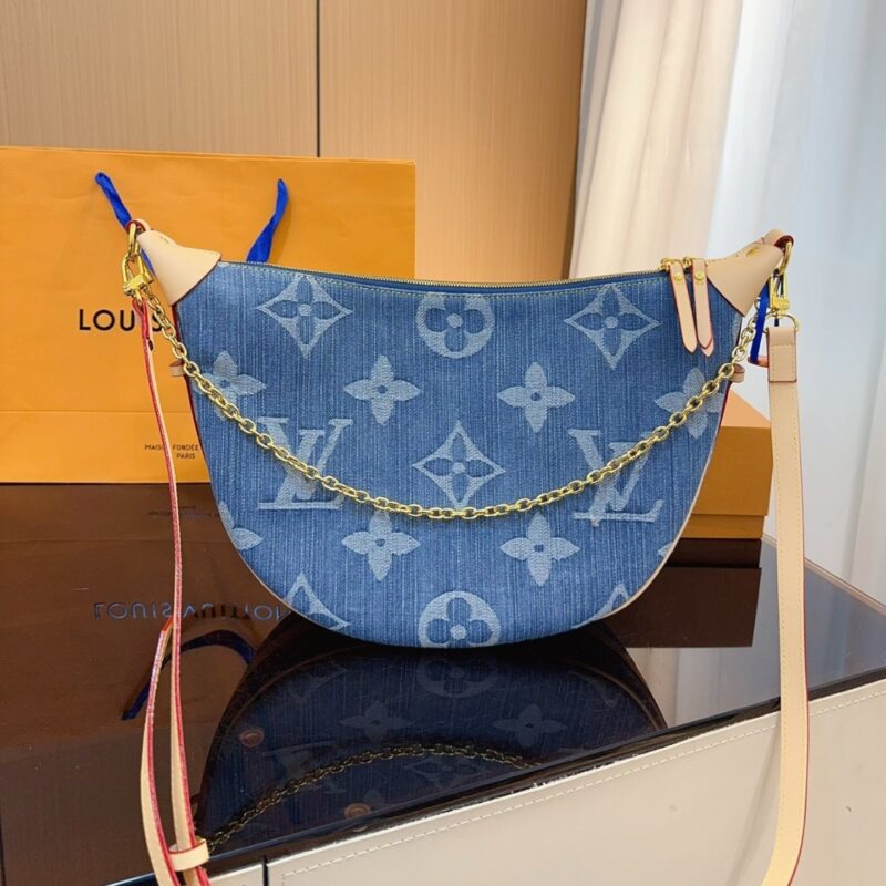 Alternative view of Louis Vuitton Loop Hobo Monogram Denim Bag Blue 35Cm