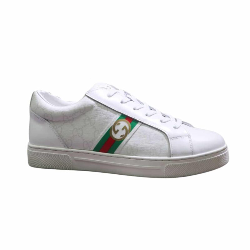 Gucci Gg Supreme White Sneaker Gg With Web