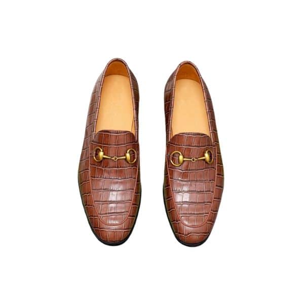 Gucci Crocodile Loafer Brown