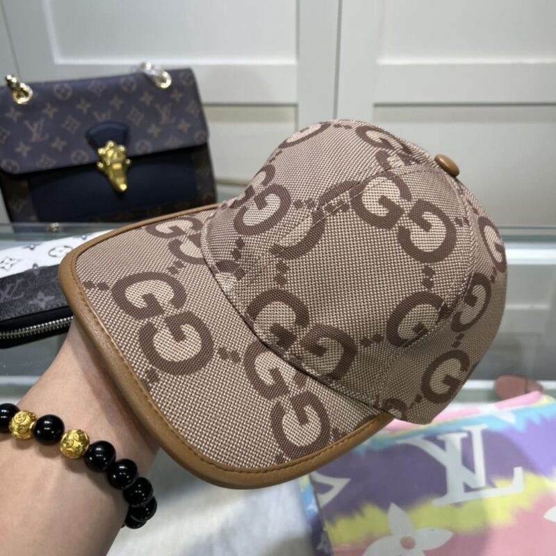 Alternative view of Gucci Gg Monogram Cotton Blend Canvas Baseball Cap Brown