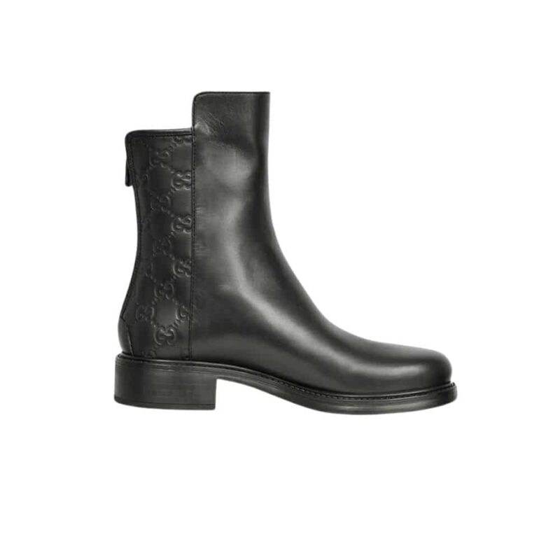Gucci Leather Ankle Boots Black