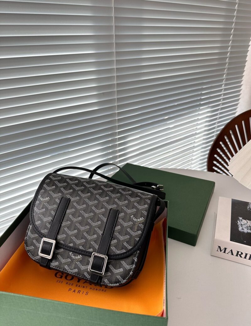 Alternative view of GOYARD GOYARDINE BELVEDERE PM MESSENGER BAG BLACK 21CM