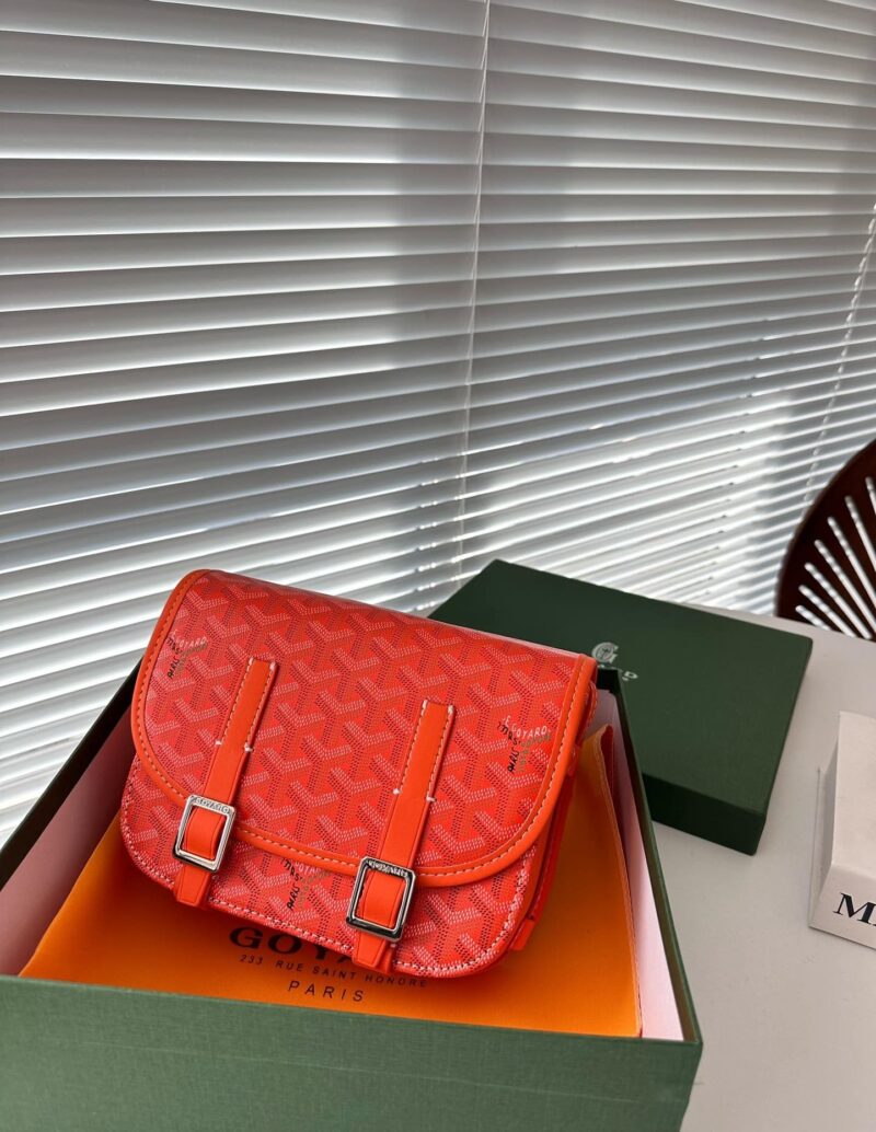 Alternative view of GOYARD GOYARDINE BELVEDERE PM MESSENGER BAG ORANGE 21CM