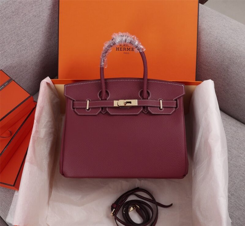 Alternative view of Hermès Birkin B25 Togo Grenat Ghw Rouge Grenat 25Cm