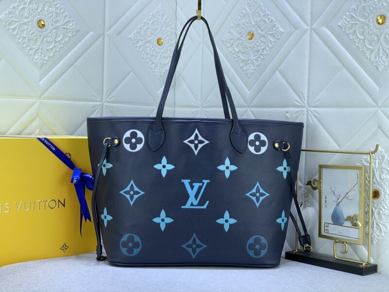 Alternative view of Louis Vuitton Neverfull MM Monogram Empreinte Blue 31Cm M46514