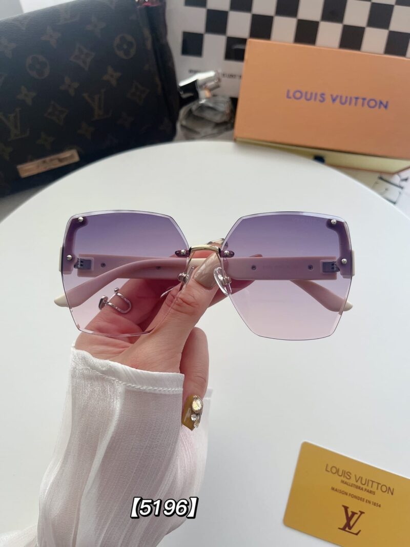 Alternative view of Louis Vuitton Rimless Gradient Purple White Sunglasses