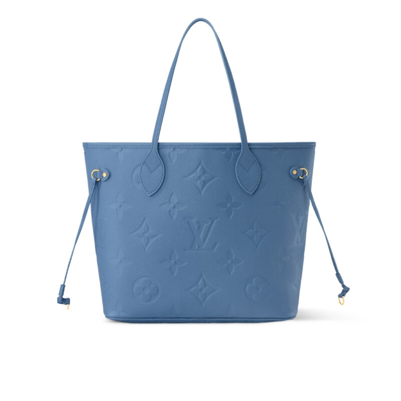 Louis Vuitton Neverfull MM Tote Bag Monogram Empreinte Bleu Jean 31cm M27358