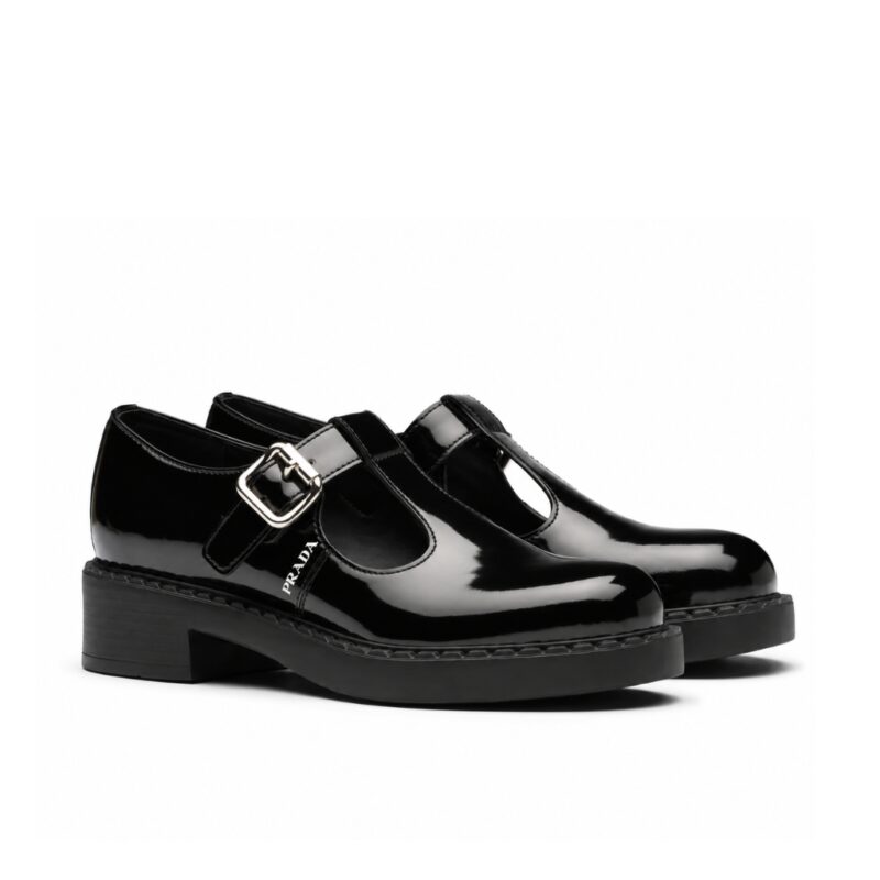 Prada Patent Leather Mary Jane T Strap Black 1E834M 055 F0002 F B050