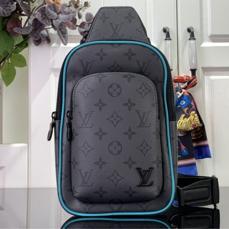 Alternative view of [Super Vip 1:1] Louis Vuitton Avenue Slingbag PM Monogram Eclipse Revers Turquoise 20Cm M11703