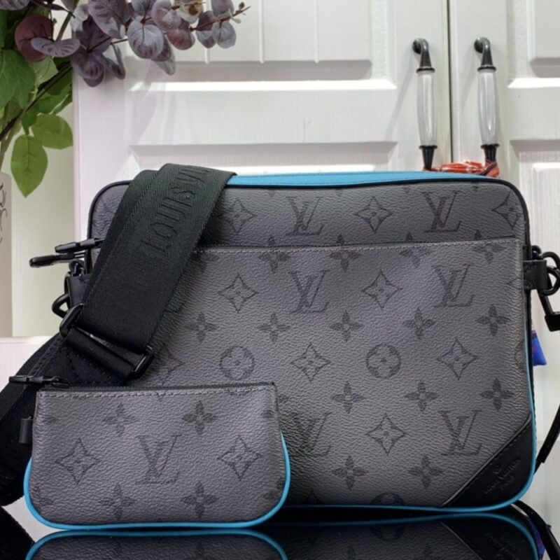 Alternative view of [Super Vip 1:1] Louis Vuitton Trio Messenger Monogram Eclipse Reverse Turquoise 25Cm M11648