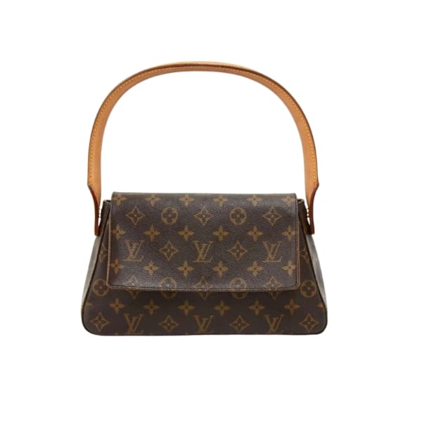 Louis Vuitton Leather Mini Looping Monogram Canvas 28Cm