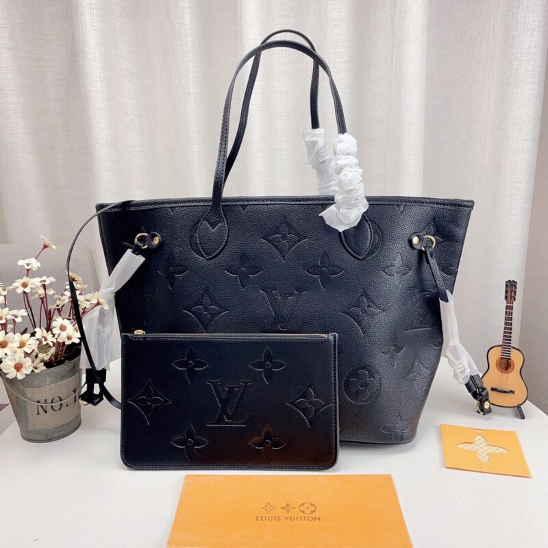 Alternative view of Louis Vuitton Neverfull MM Monogram Empreinte Leather Black 31Cm M45685