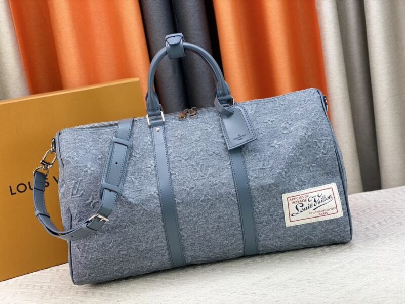 Alternative view of Louis Vuitton Keepall Bandoulière 50 Bag Denim Blue 50Cm M22532