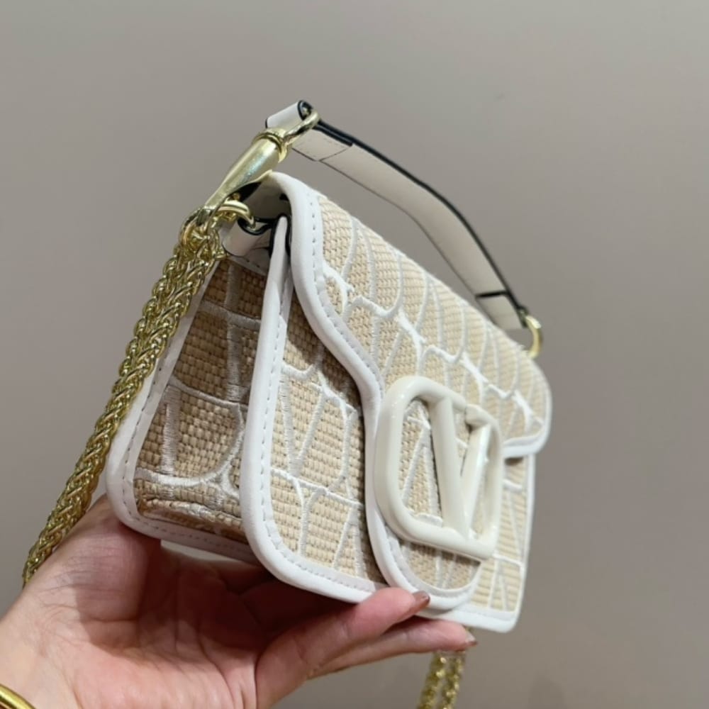 Valentino Garavani Locò Small Toile Iconographe Raffia Shoulder Bag Natural 20cm 4W2B0L97IVWYT3 - Image 5