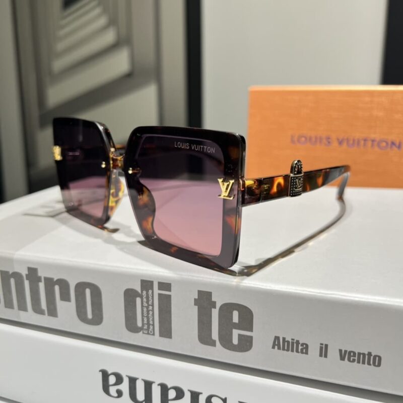 Alternative view of Louis Vuitton Lock Square Sunglasses Dark Tortoise Brown