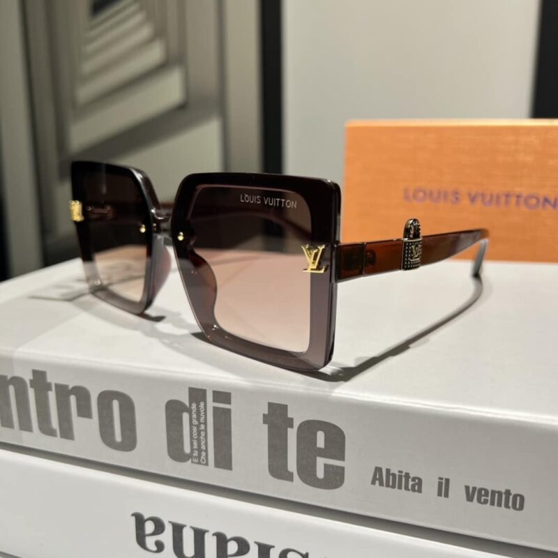 Alternative view of Louis Vuitton Lock Square Sunglasses Brown