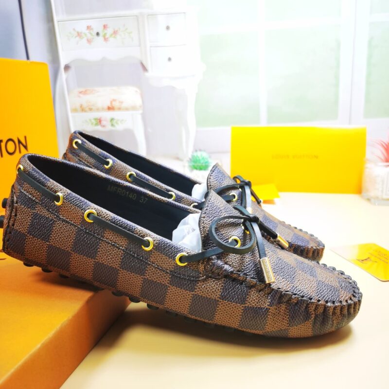 Alternative view of Louis Vuitton Gloria Loafers Damier Brown