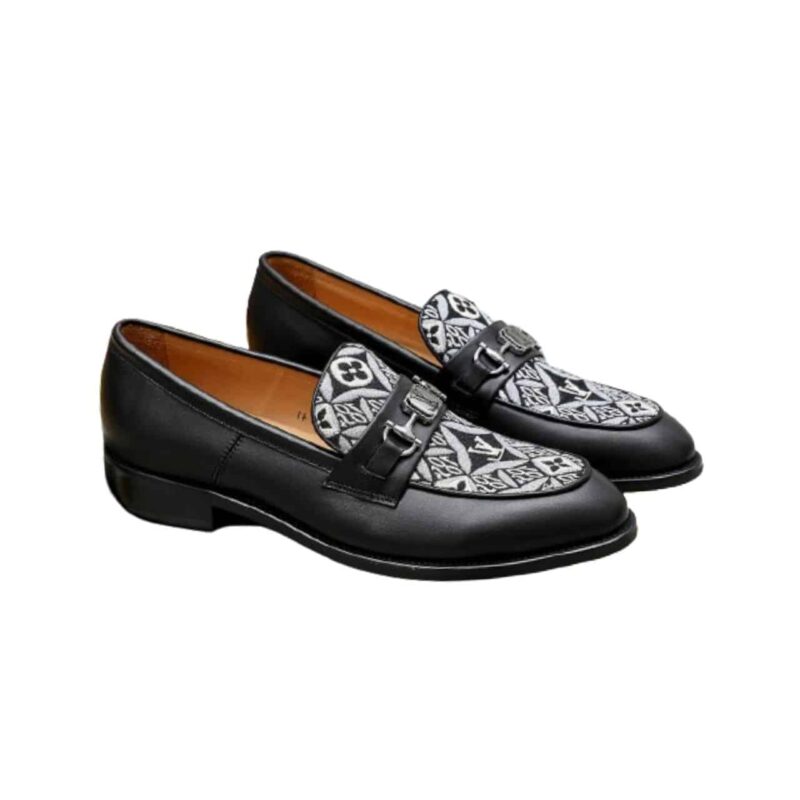 Louis Vuitton Souliers Club Loafers Monogram Since 1854 Black