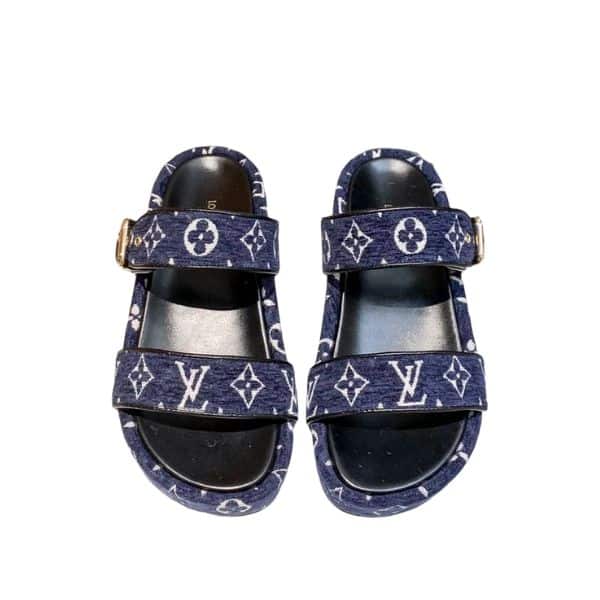 Louis Vuitton Two Strap Sandal Navy Blue