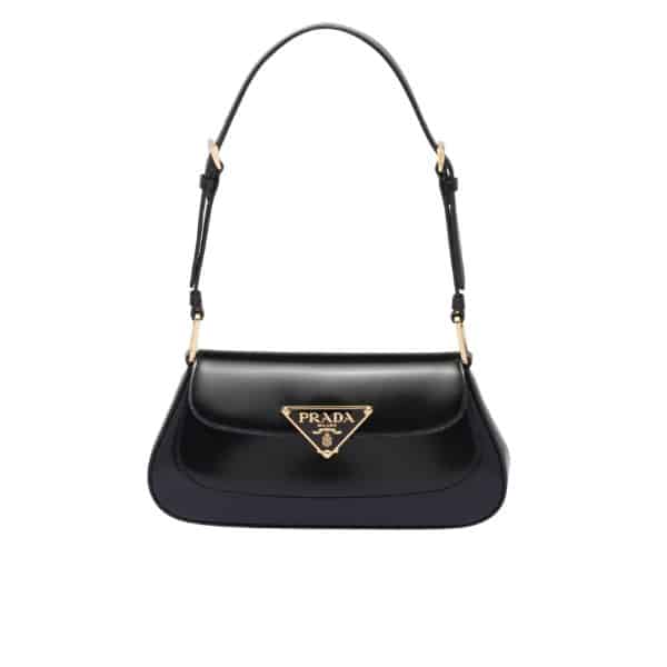 Prada Brushed Leather Bag Black 27Cm 1Bd344Vhtozo6F0632