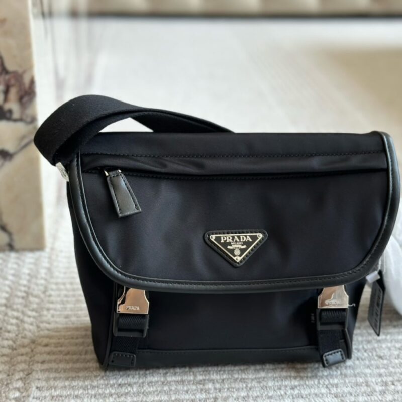 Alternative view of Prada Re Nylon And Saffiano Leather Shoulder Bag Black 24Cm 2Vd066 2Dmg F0002 V Oom