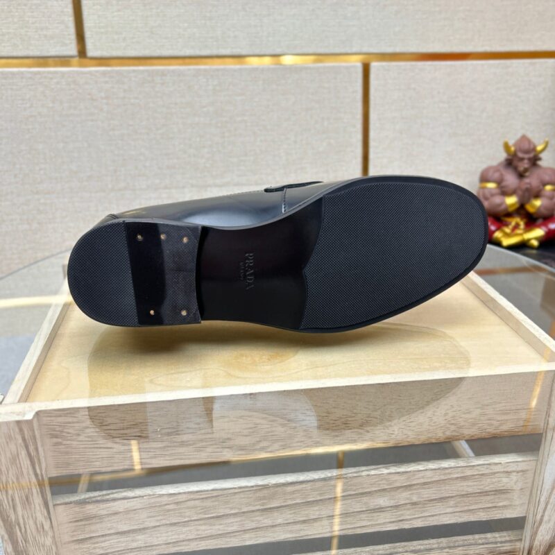 Alternative view of Prada Brushed Leather Loafers Triangle Black 2Db180 P39 F0002 F G001