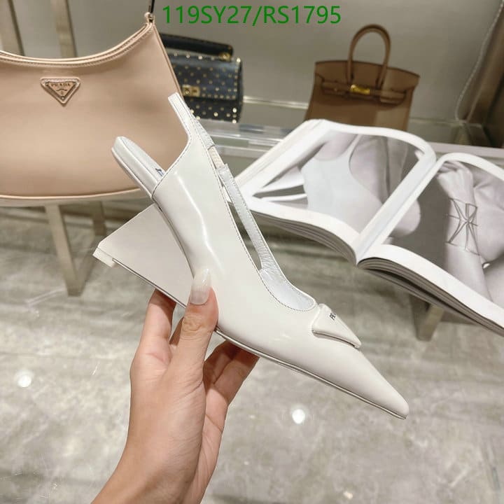 Alternative view of Prada Brushed Leather Slingback Pumps White