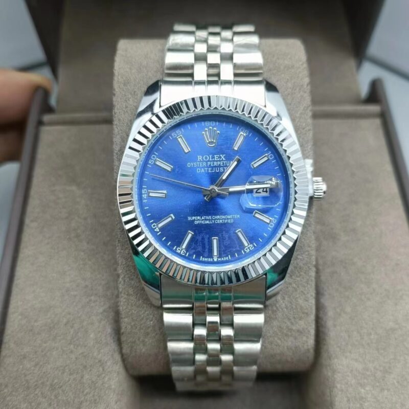 Alternative view of Rolex Datejust Jubilee Champagne Navy Blue 36Mm 126334 0002