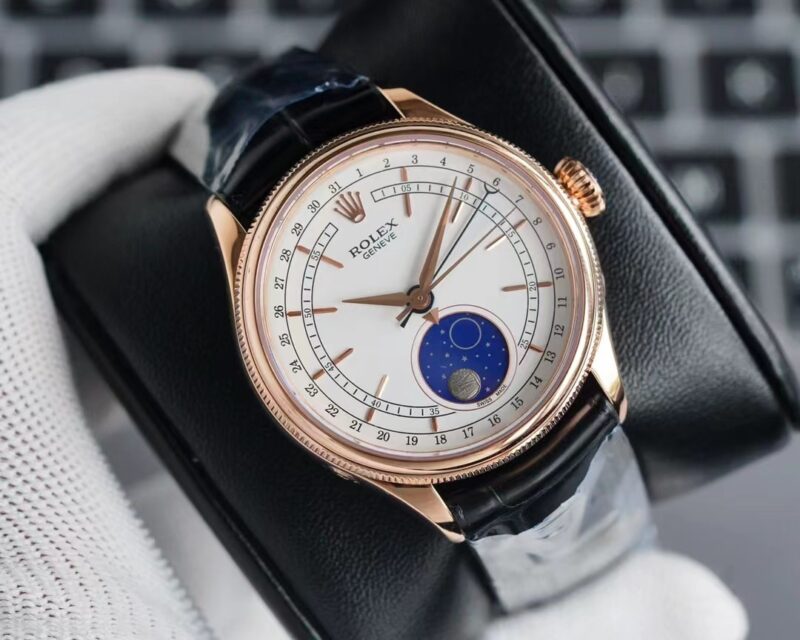 Alternative view of Rolex Cellini Moonphase White 39Mm 50535