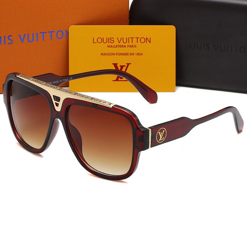 Alternative view of Louis Vuitton Red With Gold Metal Sunglasses
