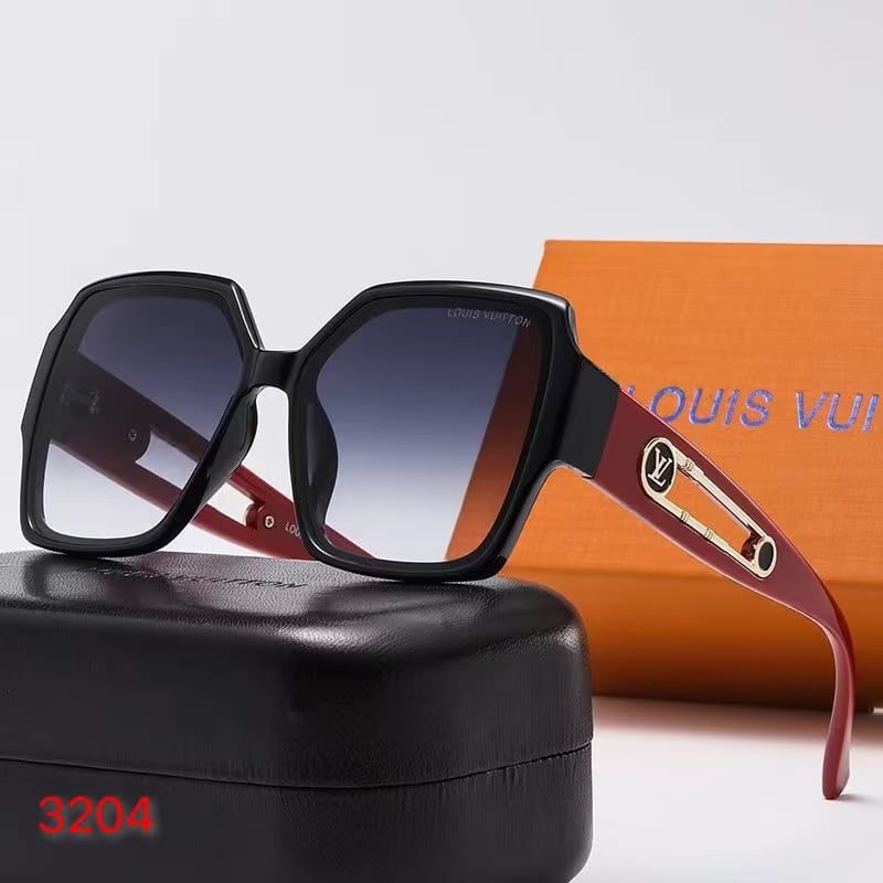Alternative view of Louis Vuitton Square Stronglack And Red Sunglasses