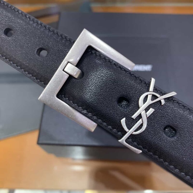 Alternative view of Saint Laurent Cassandre Belt With Square Buckle In Smooth Leather 634437Boo0E1000
